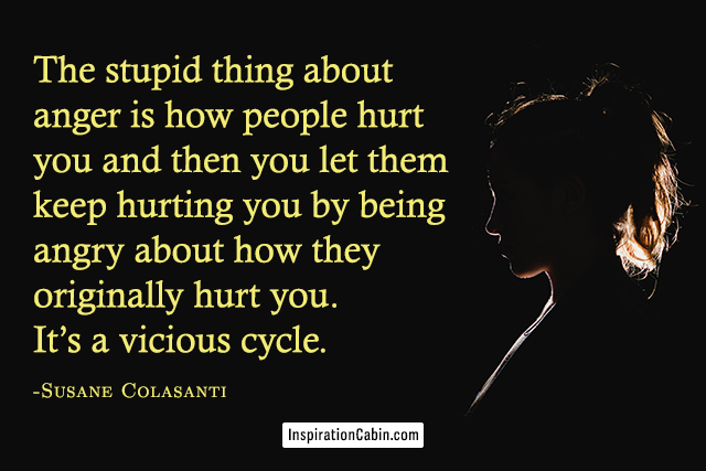 The stupid thing about anger is how people hurt you and then you let them keep hurting you