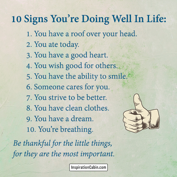 10 Signs you’re doing well in life