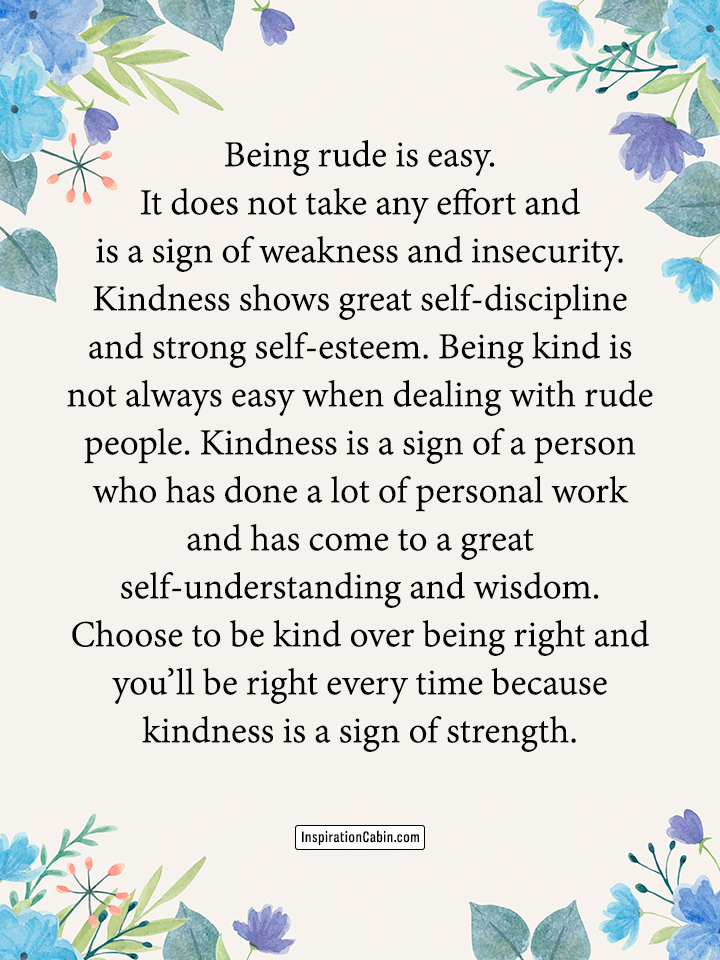 kindness is a sign of strength