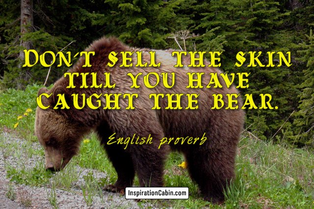 Don't sell the skin till you have caught the bear.