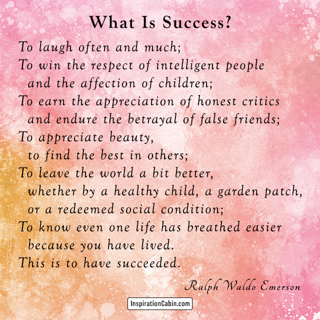 Success poem by Ralph Waldo Emerson