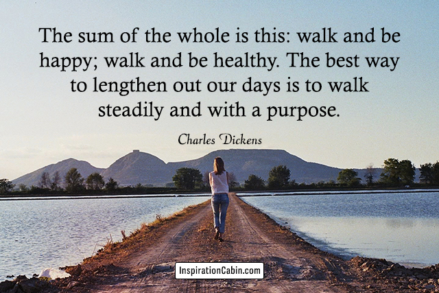 The sum of the whole is this: walk and be happy; walk and be healthy.