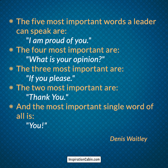 The five most important words a leader can speak