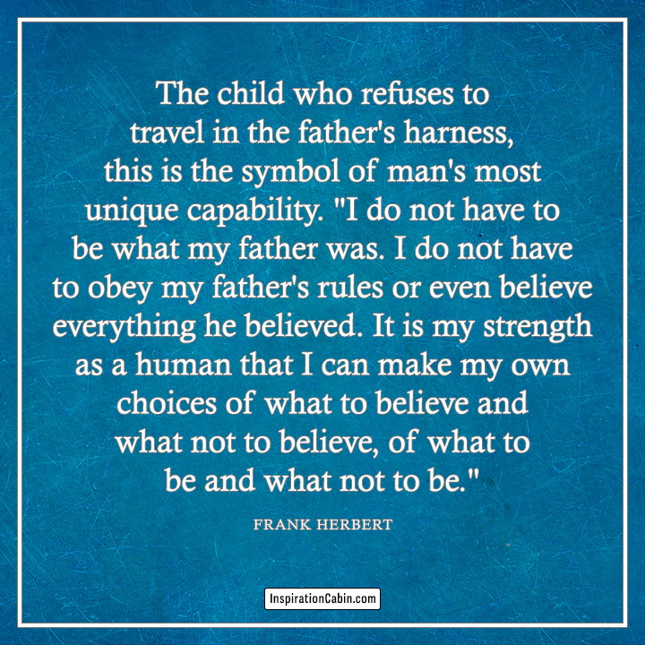 The child who refuses to travel in the father's harness