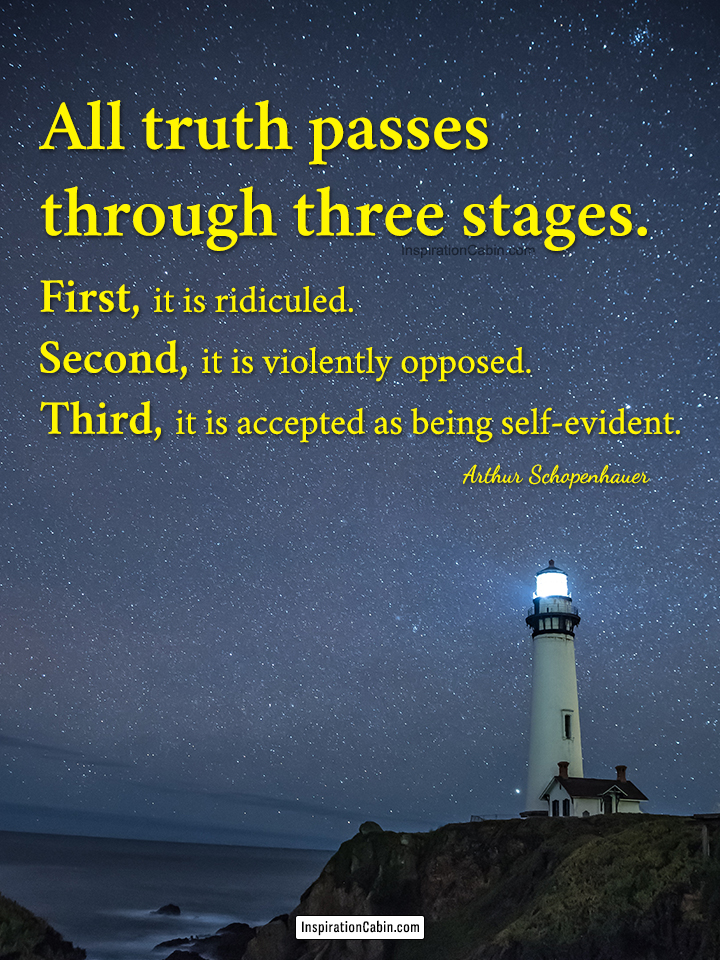 All truth passes through three stages.